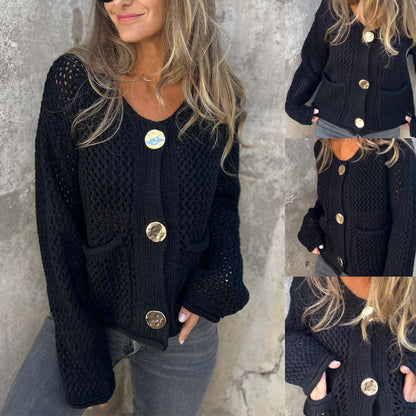 🍂Herbstverkauf 50 % Rabatt🍁Häkel-Strickjacke für Damen