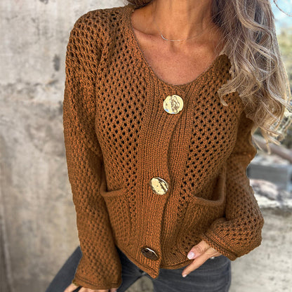 🍂Herbstverkauf 50 % Rabatt🍁Häkel-Strickjacke für Damen