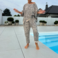 💃Ensemble 2 pièces pour femme avec haut et pantalon à imprimé léopard ☕ – Coupe décontractée, idéal pour le brunch ou les courses du week-end ✨