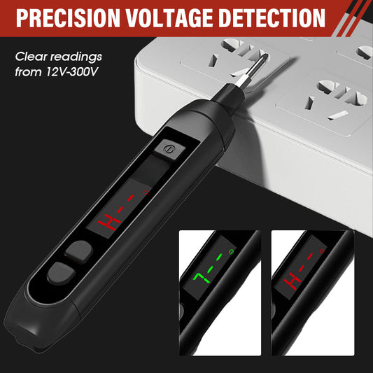 🔥Wiederaufladbarer Kontakt-Digitalanzeige-Teststift - Stromkreiserkennung, Haltepunkterkennung, Spannungsmessung