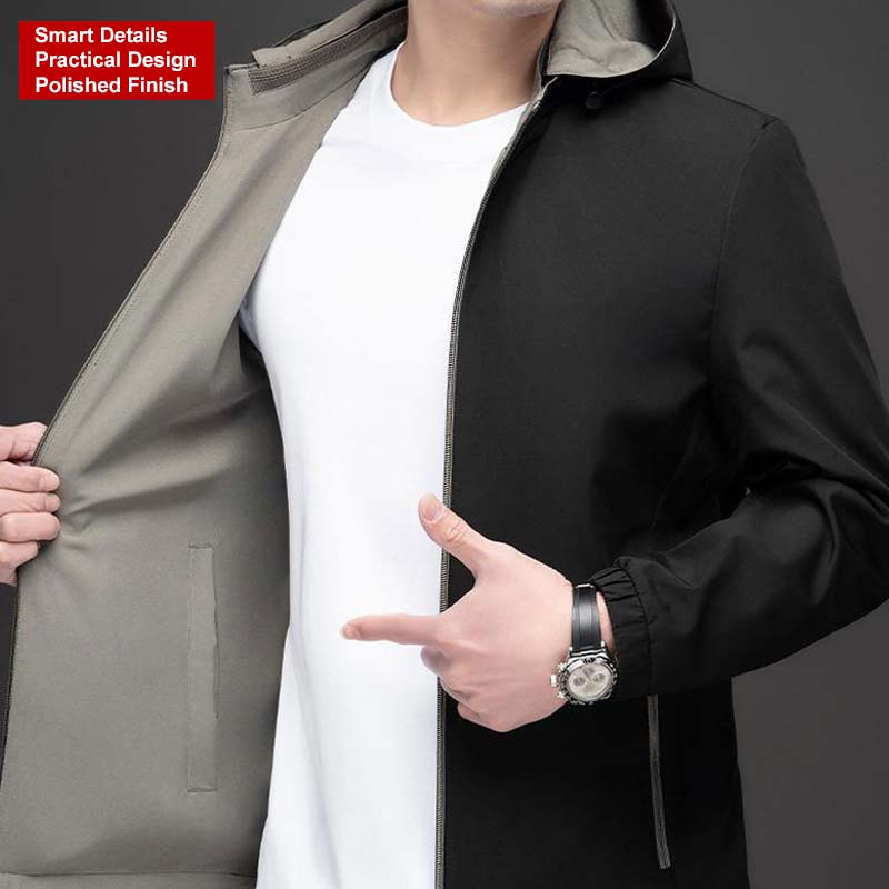 Herren leichte, lässige Jacke mit Reißverschluss