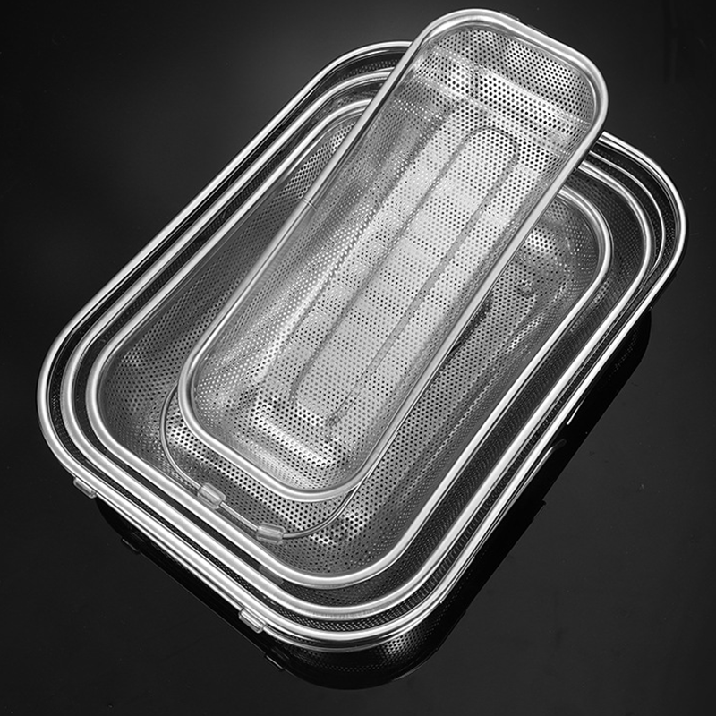 🥗 Edelstahl Teleskop-Abtropfkorb – verstellbar, rostfrei, platzsparend für Küchenspüle