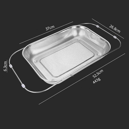 🥗 Edelstahl Teleskop-Abtropfkorb – verstellbar, rostfrei, platzsparend für Küchenspüle