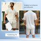 Herren 2-teiliges Set: Kurzarmhemd und Shorts mit hoher Taille