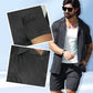 Herren 2-teiliges Set: Kurzarmhemd und Shorts mit hoher Taille