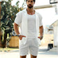 Herren 2-teiliges Set: Kurzarmhemd und Shorts mit hoher Taille