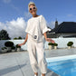 2-teiliges Damen-Set aus locker sitzendem Oberteil und Hose mit hoher Taille