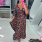 Maxikleid mit V-Ausschnitt und 3/4-Ärmeln
