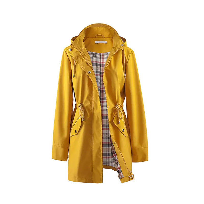 🍂Mittellange Windjacke mit Kapuze, Tunnelzug und Reißverschluss🧥