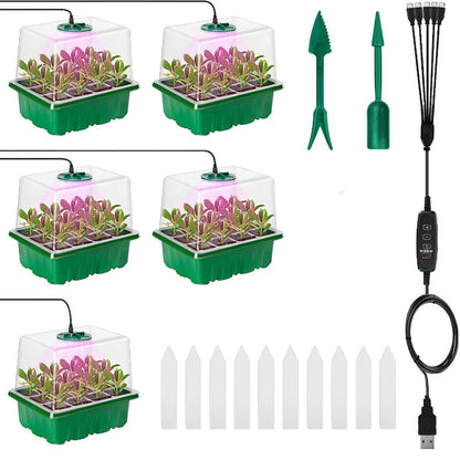 💎50 % RABATT! 💎 Anzuchtschalen mit Pflanzenlampe – Feuchtigkeitsregulierung, transparentes Vollspektrumlicht 🌱💡