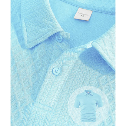 👕 60% RABATT! 💎 Herren-Zweiteiler mit Rautenstruktur – Kurzarmhemd & Shorts – Atmungsaktiv, Knitterfrei & Lässiger Sommer-Look ☀️