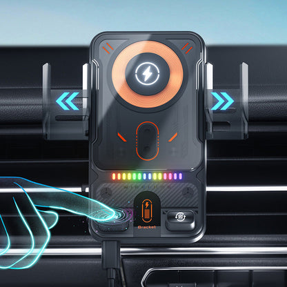 📱Intelligente 2-in-1 Auto-Drehbare Handyhalterung & Kabelloses Ladegerät⚡