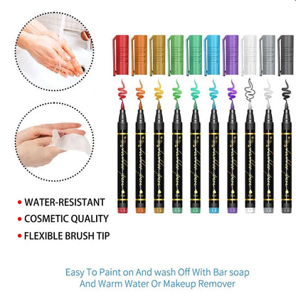 🌈Heißer Verkauf 50 % Rabatt🎨10-teiliges Set temporäre Tattoo-Marker