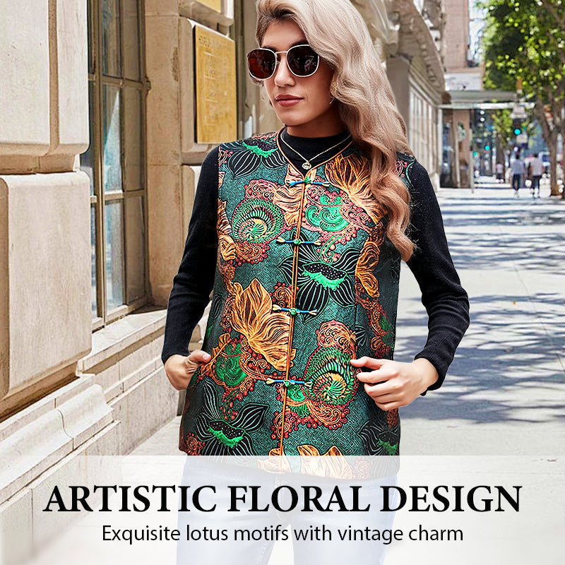 💥2025 Neue Mode🔥Retro-Chic Orientalische Blumenstickerei Weste