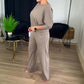 🔥Solange der Vorrat reicht 40 % Rabatt!🎉Elegantes 3-teiliges Set: Langer Cardigan, Oberteil und Hose