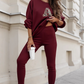 🔥Solange der Vorrat reicht 40 % Rabatt!🎉 Damen Freizeit-Zweiteiler: Sweatshirt mit Buchstaben-Print & Hose