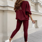 🔥Solange der Vorrat reicht 40 % Rabatt!🎉 Damen Freizeit-Zweiteiler: Sweatshirt mit Buchstaben-Print & Hose