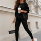 🔥Solange der Vorrat reicht 40 % Rabatt!🎉 Damen Freizeit-Zweiteiler: Sweatshirt mit Buchstaben-Print & Hose