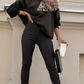 🔥Solange der Vorrat reicht 40 % Rabatt!🎉 Damen Freizeit-Zweiteiler: Sweatshirt mit Buchstaben-Print & Hose