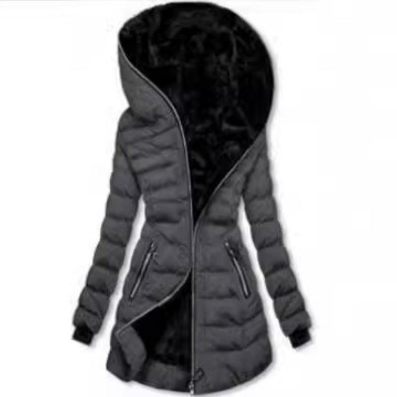 ❄️ LETZTER TAG IM ANGEBOT - 50% RABATT 💖 Damen Kapuzen-Mantel mit Plüschfutter