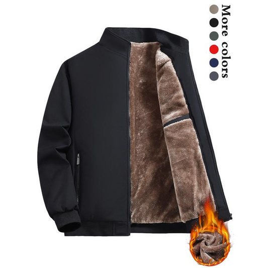 🔥Solange der Vorrat reicht 40 % Rabatt!🎉Einfarbige, warme Herrenjacke mit Reißverschluss