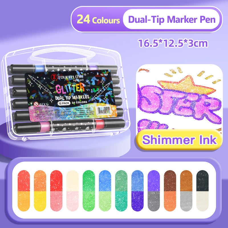 🔥Weihnachtsangebot  50% RABATT🎨✨Zweiseitiger Glitzer-Marker✨