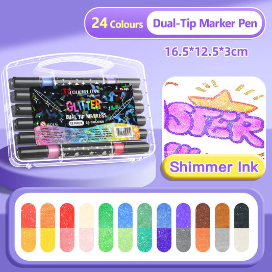 🔥Weihnachtsangebot  50% RABATT🎨✨Zweiseitiger Glitzer-Marker✨