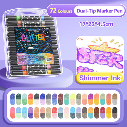 🔥Weihnachtsangebot  50% RABATT🎨✨Zweiseitiger Glitzer-Marker✨
