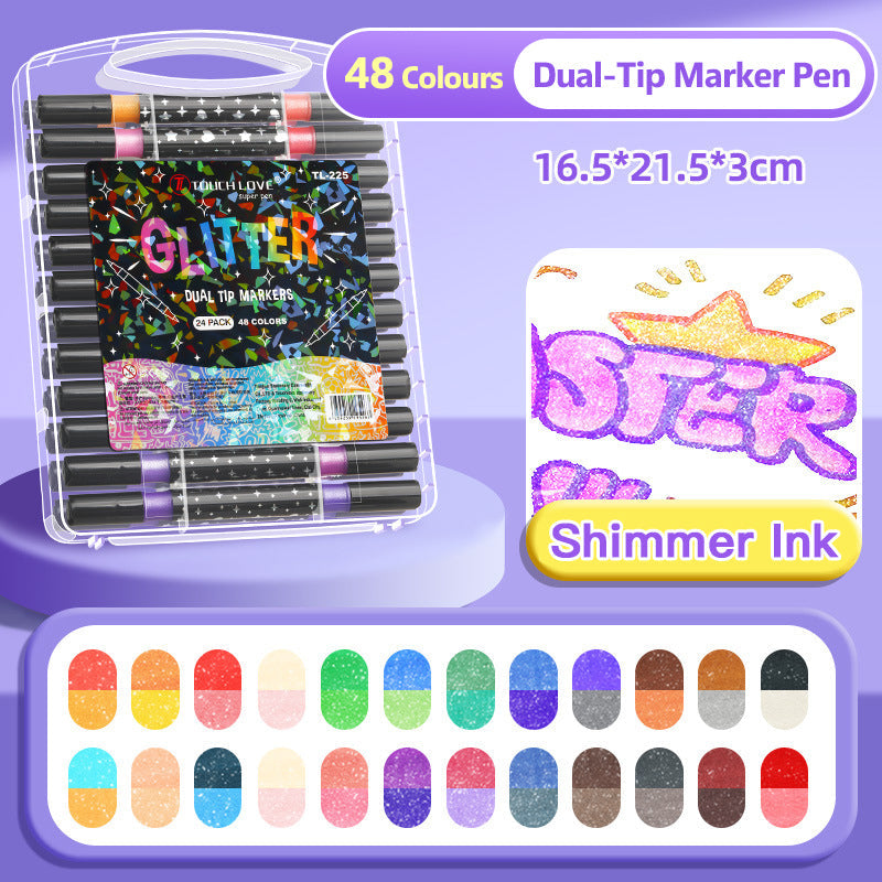 🔥Weihnachtsangebot  50% RABATT🎨✨Zweiseitiger Glitzer-Marker✨
