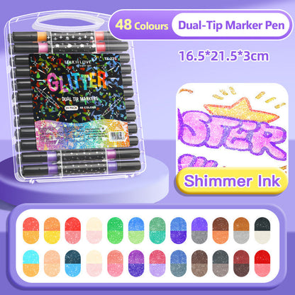 🔥Weihnachtsangebot  50% RABATT🎨✨Zweiseitiger Glitzer-Marker✨