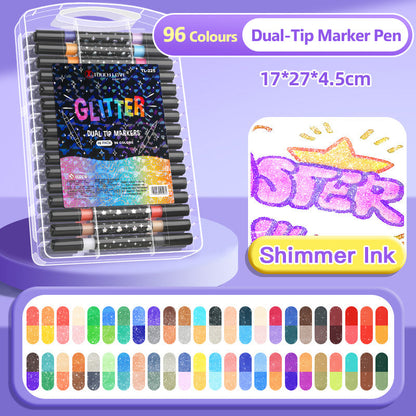 🔥Weihnachtsangebot  50% RABATT🎨✨Zweiseitiger Glitzer-Marker✨
