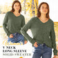 🔥Solange der Vorrat reicht 40 % Rabatt!🎉Damen-Pullover mit V-Ausschnitt und langen Ärmeln in Uni-Farbe