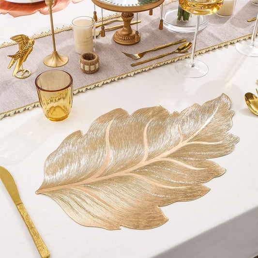 🔥Solange der Vorrat reicht 40 % Rabatt!🎉 Hitzebeständige 3D-Tischset mit Blattgold