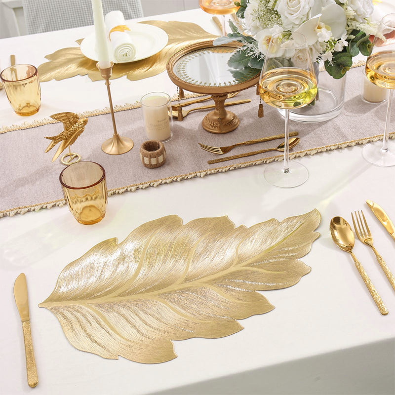 🔥Solange der Vorrat reicht 40 % Rabatt!🎉 Hitzebeständige 3D-Tischset mit Blattgold