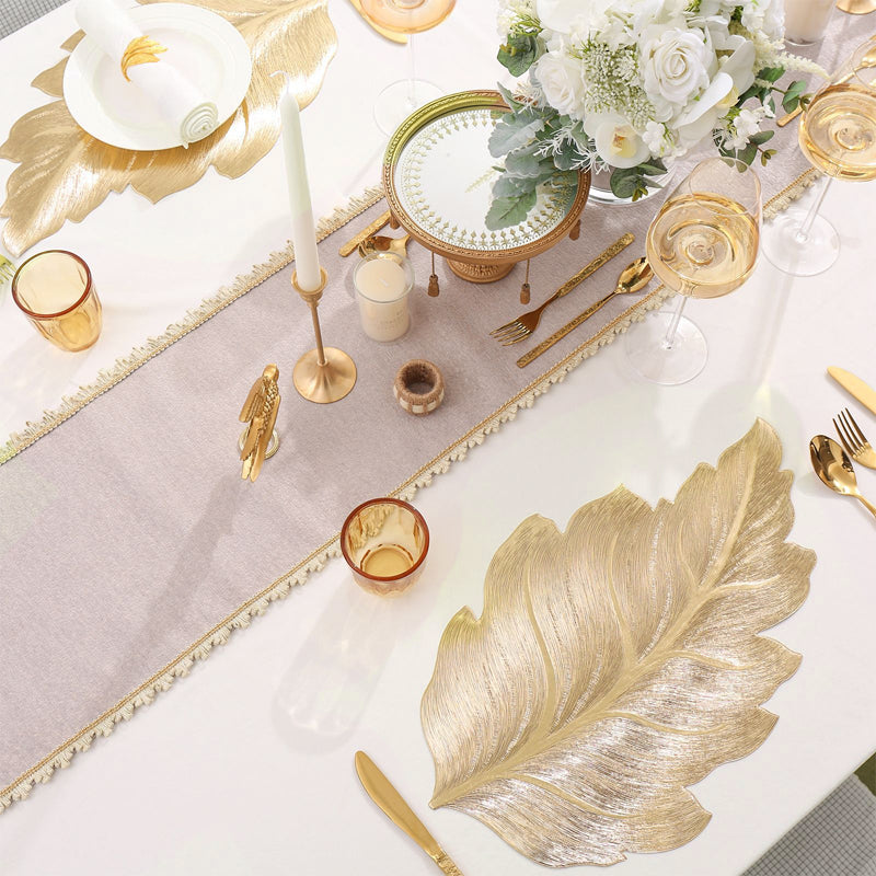 🔥Solange der Vorrat reicht 40 % Rabatt!🎉 Hitzebeständige 3D-Tischset mit Blattgold