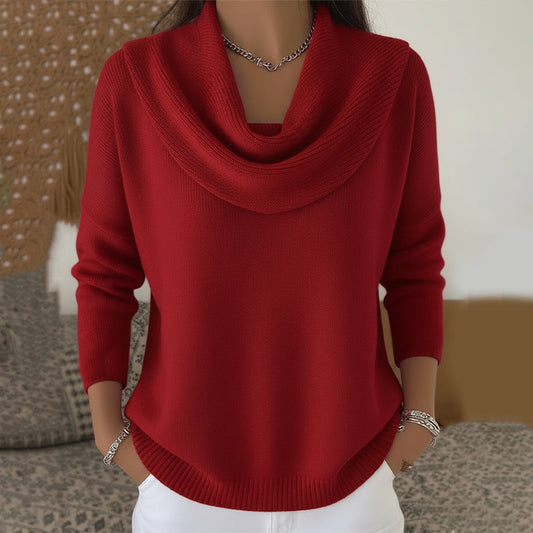 🔥Solange der Vorrat reicht 40 % Rabatt!🎉Eleganter, gemütlicher Damenpullover mit Wasserfallkragen