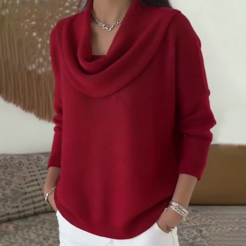 🔥Solange der Vorrat reicht 40 % Rabatt!🎉Eleganter, gemütlicher Damenpullover mit Wasserfallkragen