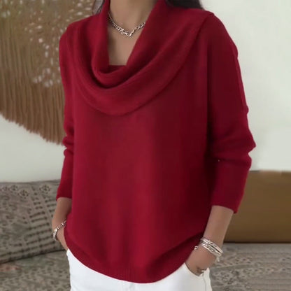 🔥Solange der Vorrat reicht 40 % Rabatt!🎉Eleganter, gemütlicher Damenpullover mit Wasserfallkragen