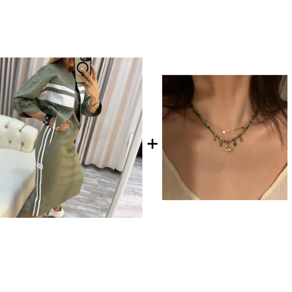 ❄️LETZTER TAG – 49% RABATT 💖 Damen-Set aus Stehkragenjacke und Kleid