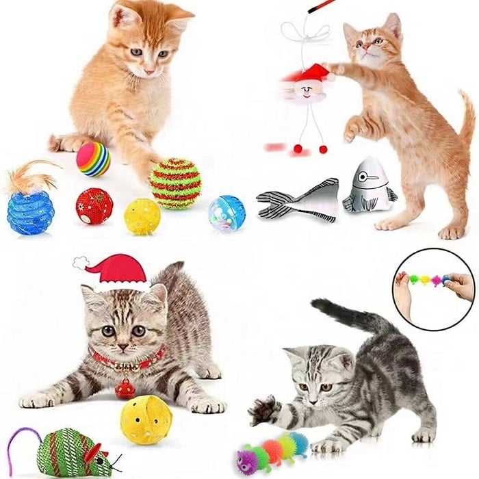 🎄🎁2025 Weihnachts-Countdown-Adventskalender mit Spielzeug für Katzen und Hunde🐾🥳