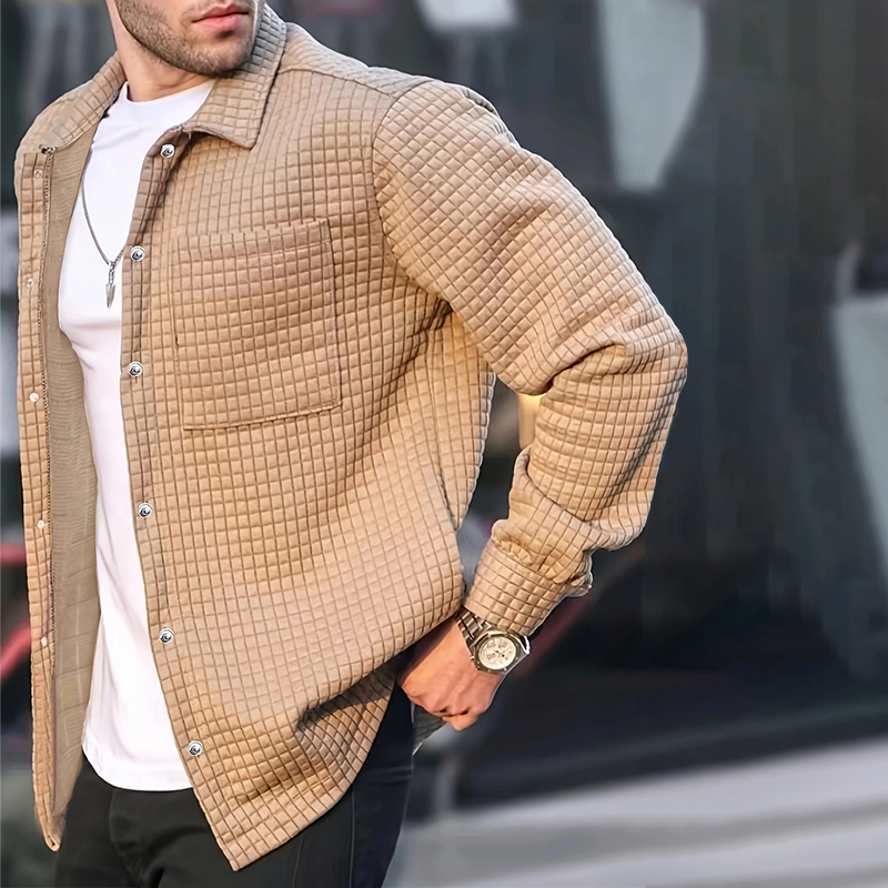 Herren Freizeitmode Einfarbige Jacke -👍Klassischer Stil, Komfort für jeden Tag!👔