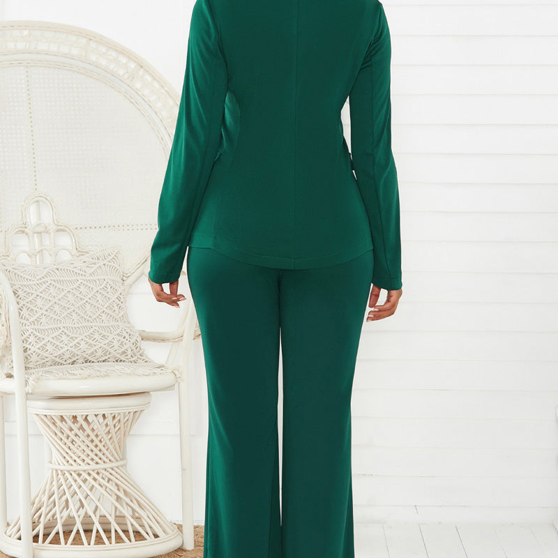💖Damen Business Solid Blazer & Hose 2-teiliges Set