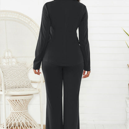 💖Damen Business Solid Blazer & Hose 2-teiliges Set