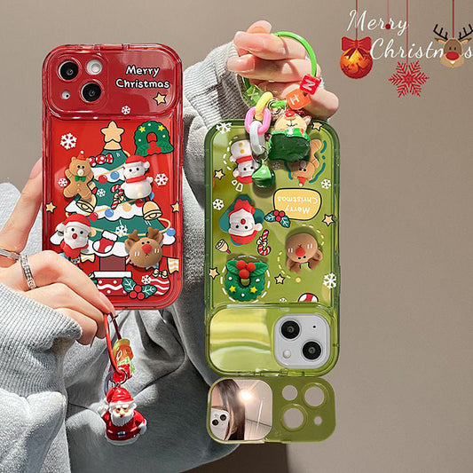 🎁Black Friday Sale - Zeitlich begrenzt 49% RABATT 🎀Weihnachtsbaum-Anhänger-Flip-Spiegel-Schutzhülle Hülle für iPhone🎅