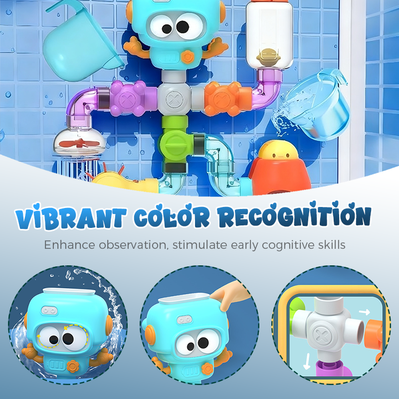 🔥Solange der Vorrat reicht 40 % Rabatt!🎉Wasserwerk-Rohr-Badespielzeugset für Kinder
