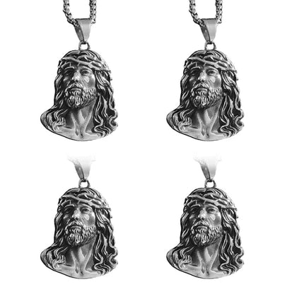 🕊️✝️Halskette mit Jesus-Kopf-Anhänger