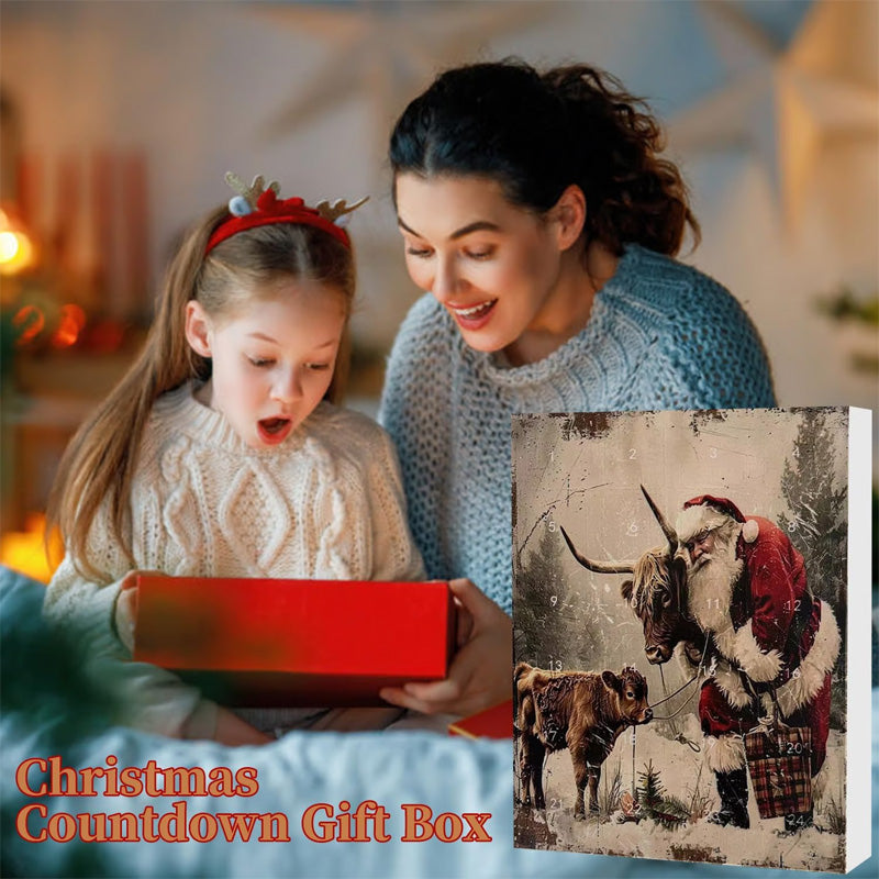 🎄Christmas Sale 50% Rabatt🎉Adventskalender mit Hochlandrind-Design