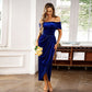 💃Christmas Sale 49% OFF🎉Elegantes, schulterfreies Maxikleid mit Rüschen für Damen