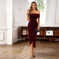 💃Christmas Sale 49% OFF🎉Elegantes, schulterfreies Maxikleid mit Rüschen für Damen