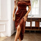 💃Christmas Sale 49% OFF🎉Elegantes, schulterfreies Maxikleid mit Rüschen für Damen